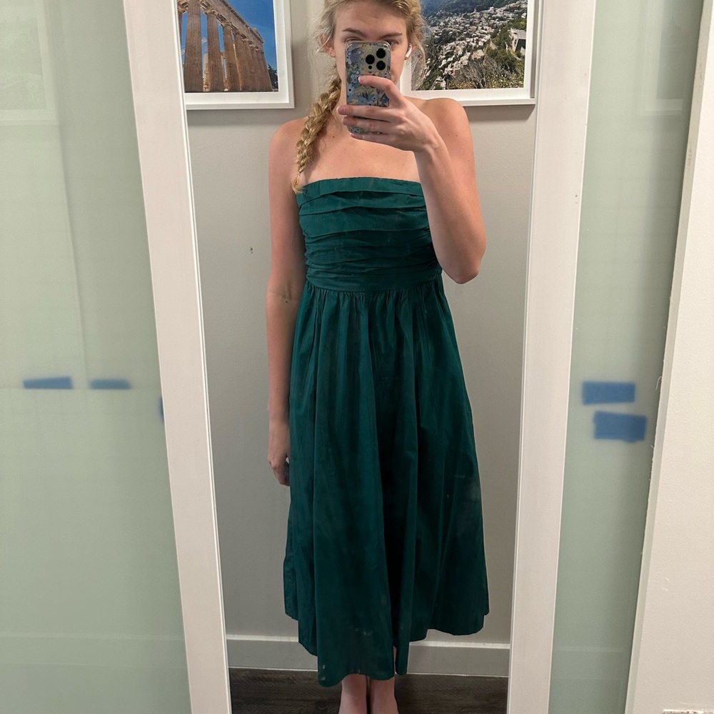 Dark Green Strapless Abercrombie Dress